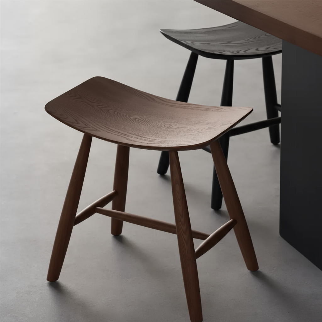 Solid Ash Wood Saddle Stool