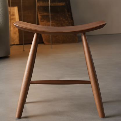 Solid Ash Wood Saddle Stool