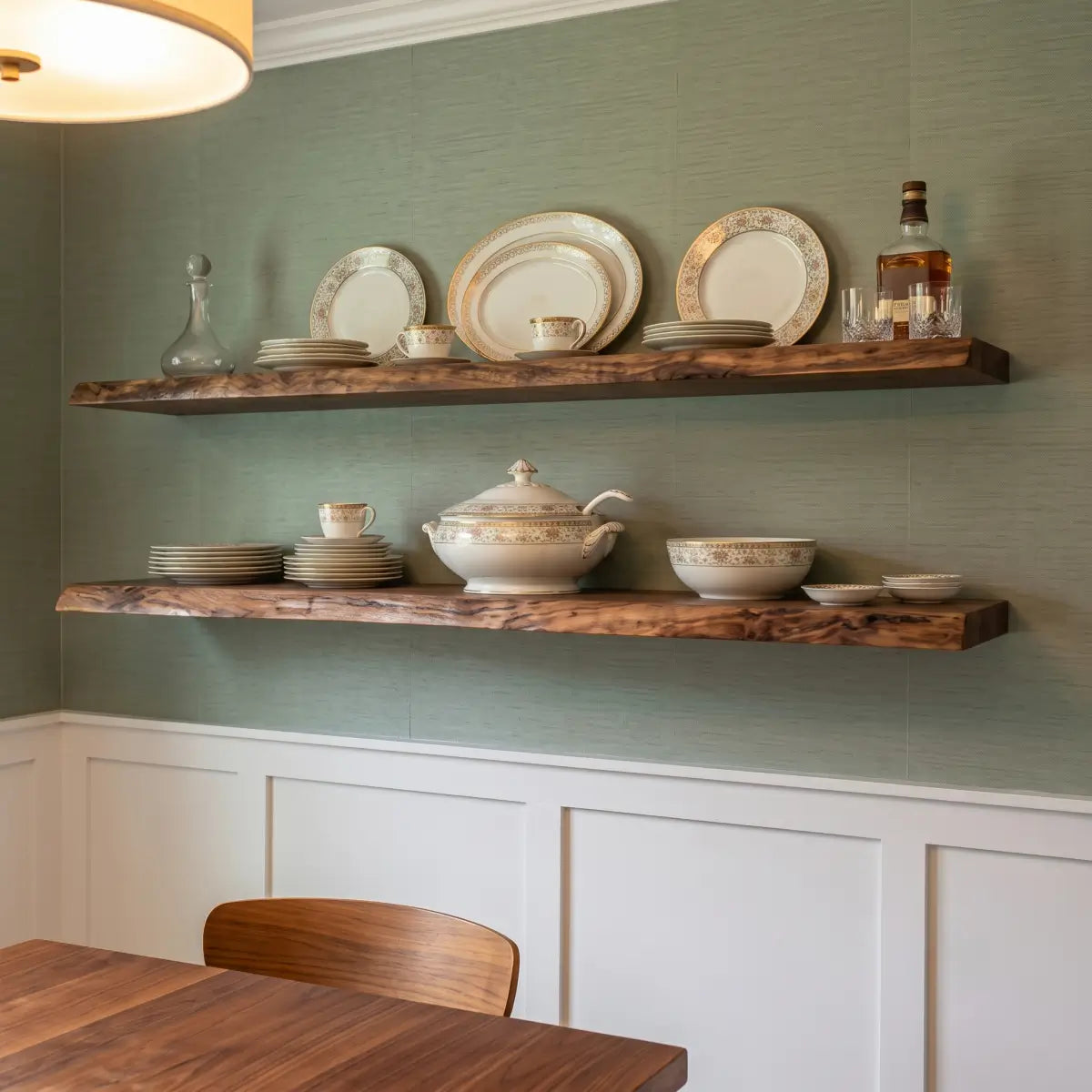 Live Edge Solid Wood Floating Shelf