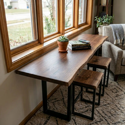 Live Edge Bar Table | Solid Wood Counter Height & Bar Height Table