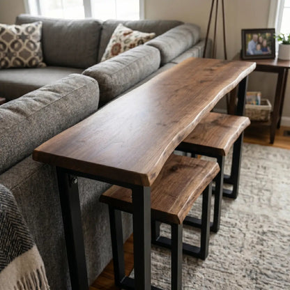 Live Edge Bar Table | Solid Wood Counter Height & Bar Height Table