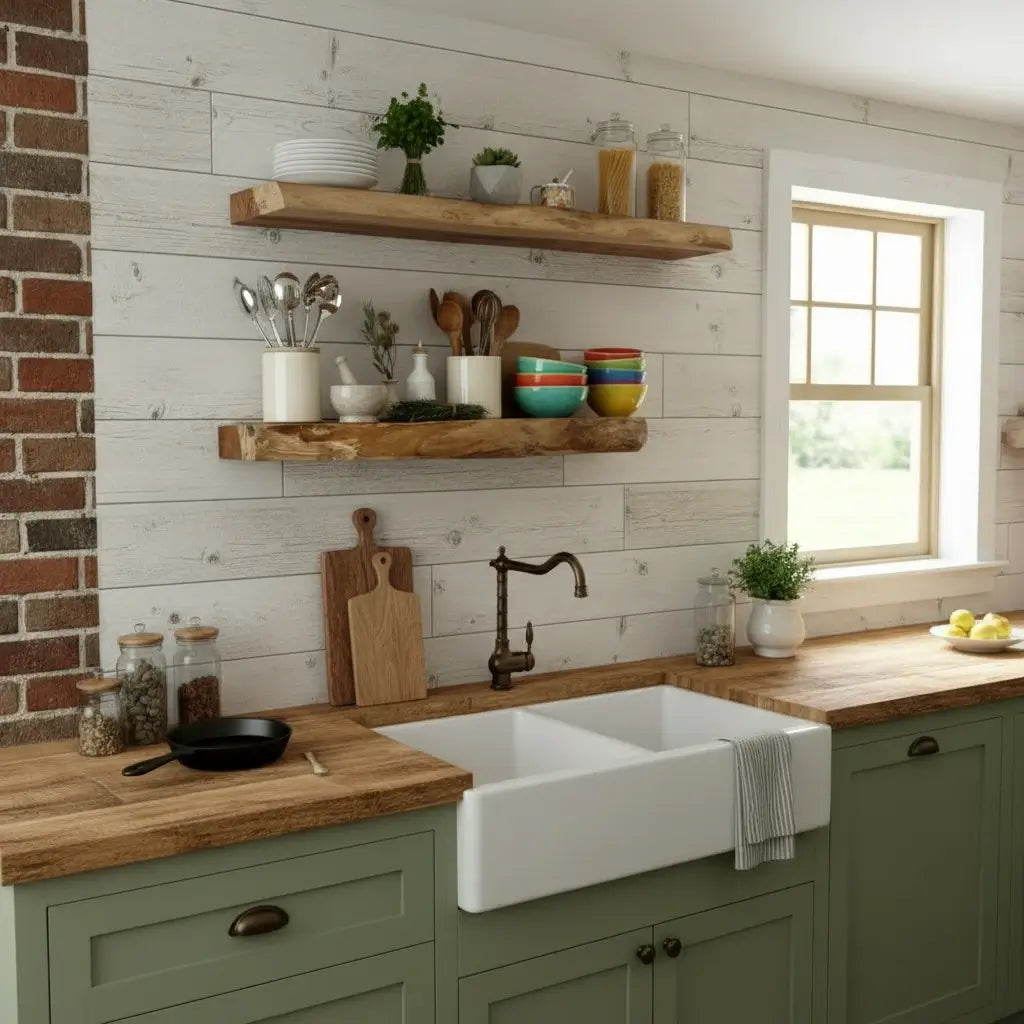 Live Edge Wooden Floating Shelf - 2" Thick