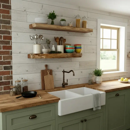 Live Edge Wooden Floating Shelf - 2" Thick