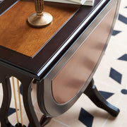 Birch Wood Drop-Leaf Side Table