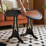 Birch Wood Drop-Leaf Side Table