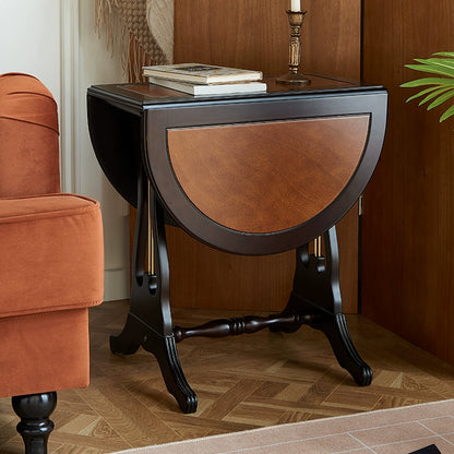 Birch Wood Drop-Leaf Side Table