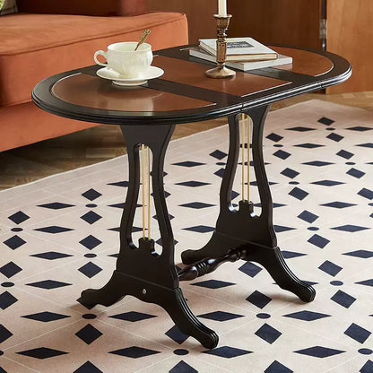 Birch Wood Drop-Leaf Side Table