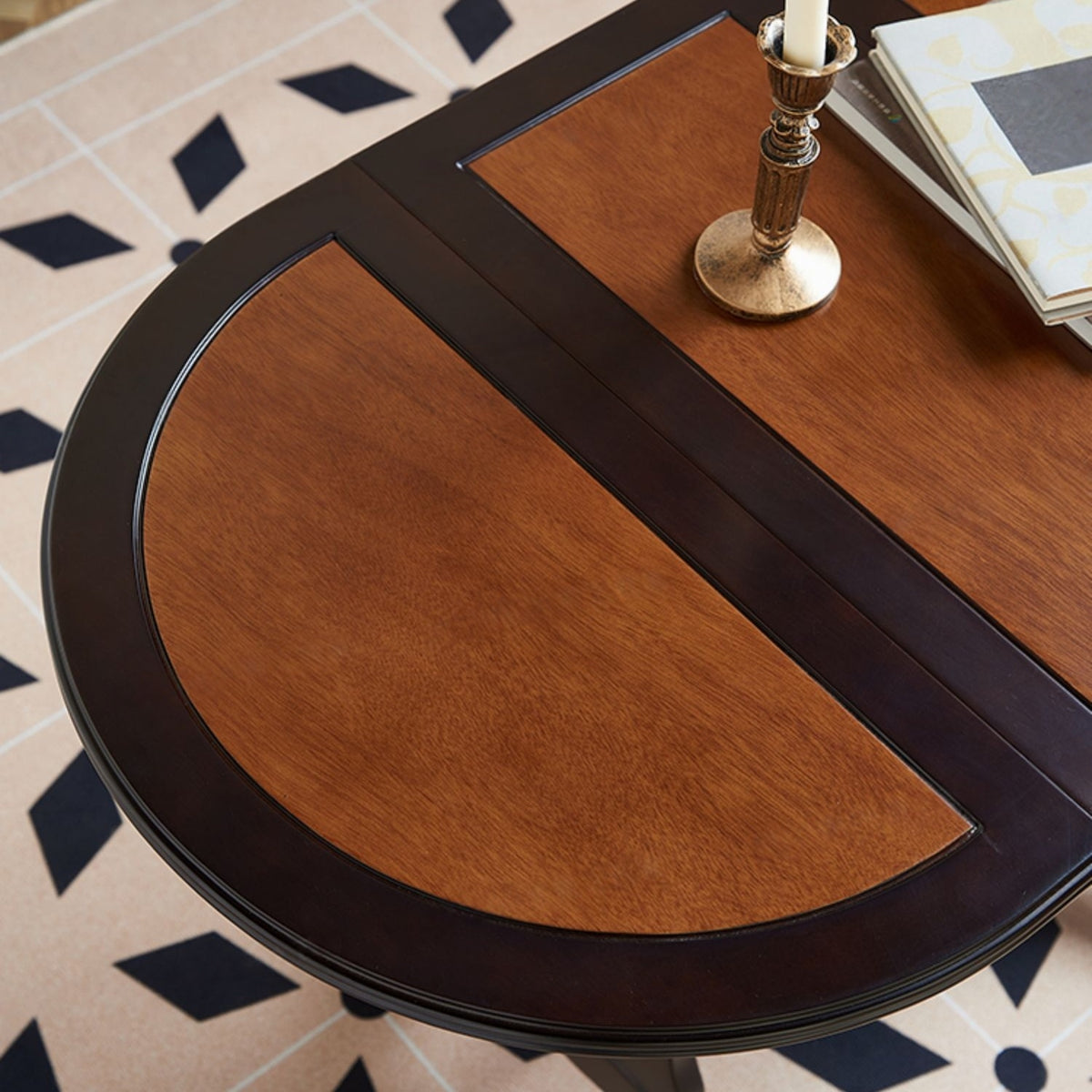 Birch Wood Drop-Leaf Side Table