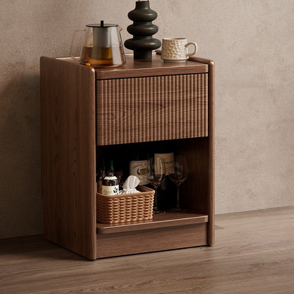 Solid Wood Nightstand with Hidden Storage