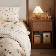 Solid Wood Nightstand with Hidden Storage