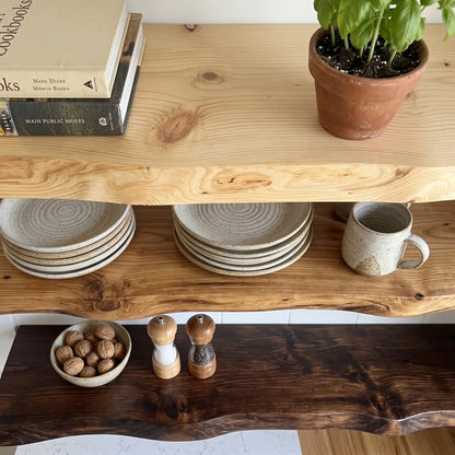 Live Edge Solid Wood Floating Shelf