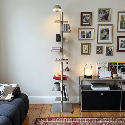 Rotating Floor Bookshelf – 360° Adjustable Vertical Book Tower