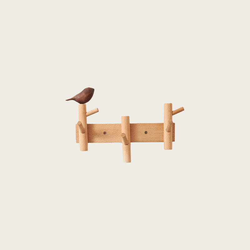 Solid Walnut Bird Wall Hook Rack