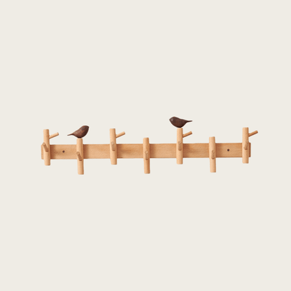 Solid Walnut Bird Wall Hook Rack