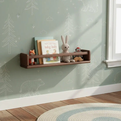 🌿 Solid Wood Kids Wall Bookshelf — Natural, Safe, and Stylish