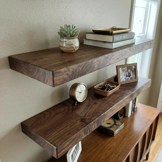 Solid Wood Straight Edge Floating Shelf