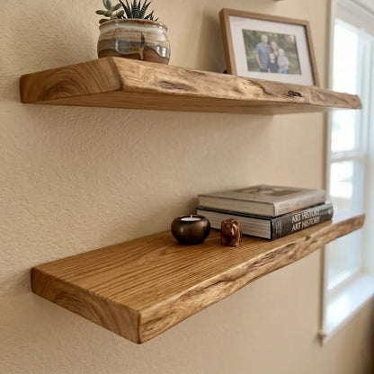 Solid Wood Floating Shelf – Live Edge or Straight Edge