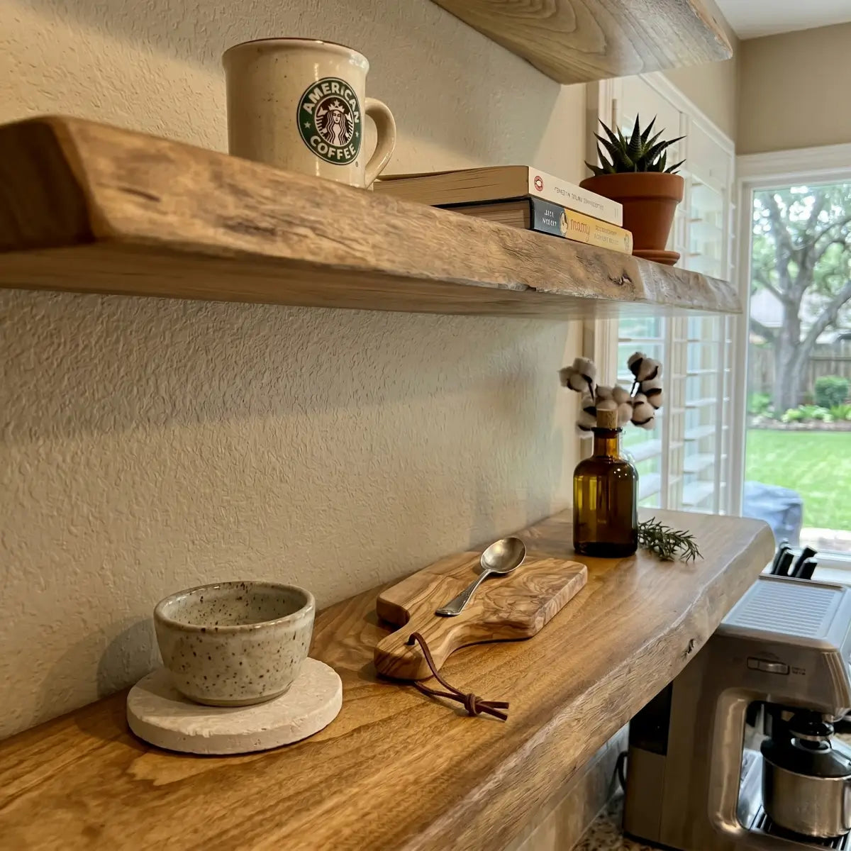 Solid Wood Floating Shelf – Live Edge or Straight Edge