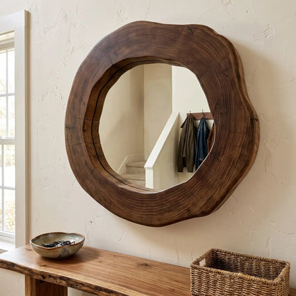 Solid Wood Live Edge Wall Mirror