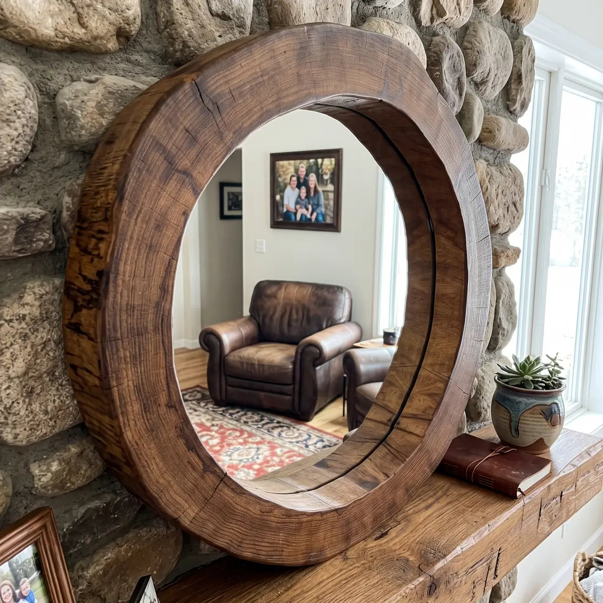 Solid Wood Live Edge Wall Mirror