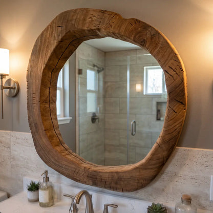 Solid Wood Live Edge Wall Mirror