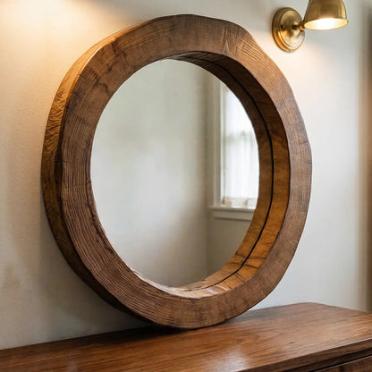 Solid Wood Live Edge Wall Mirror