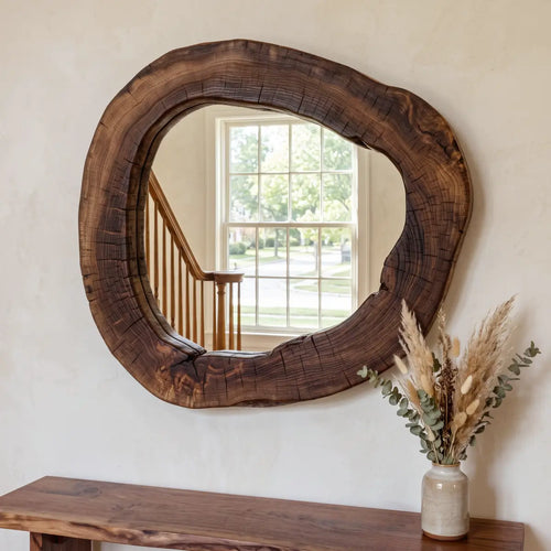 Solid Wood Live Edge Wall Mirror