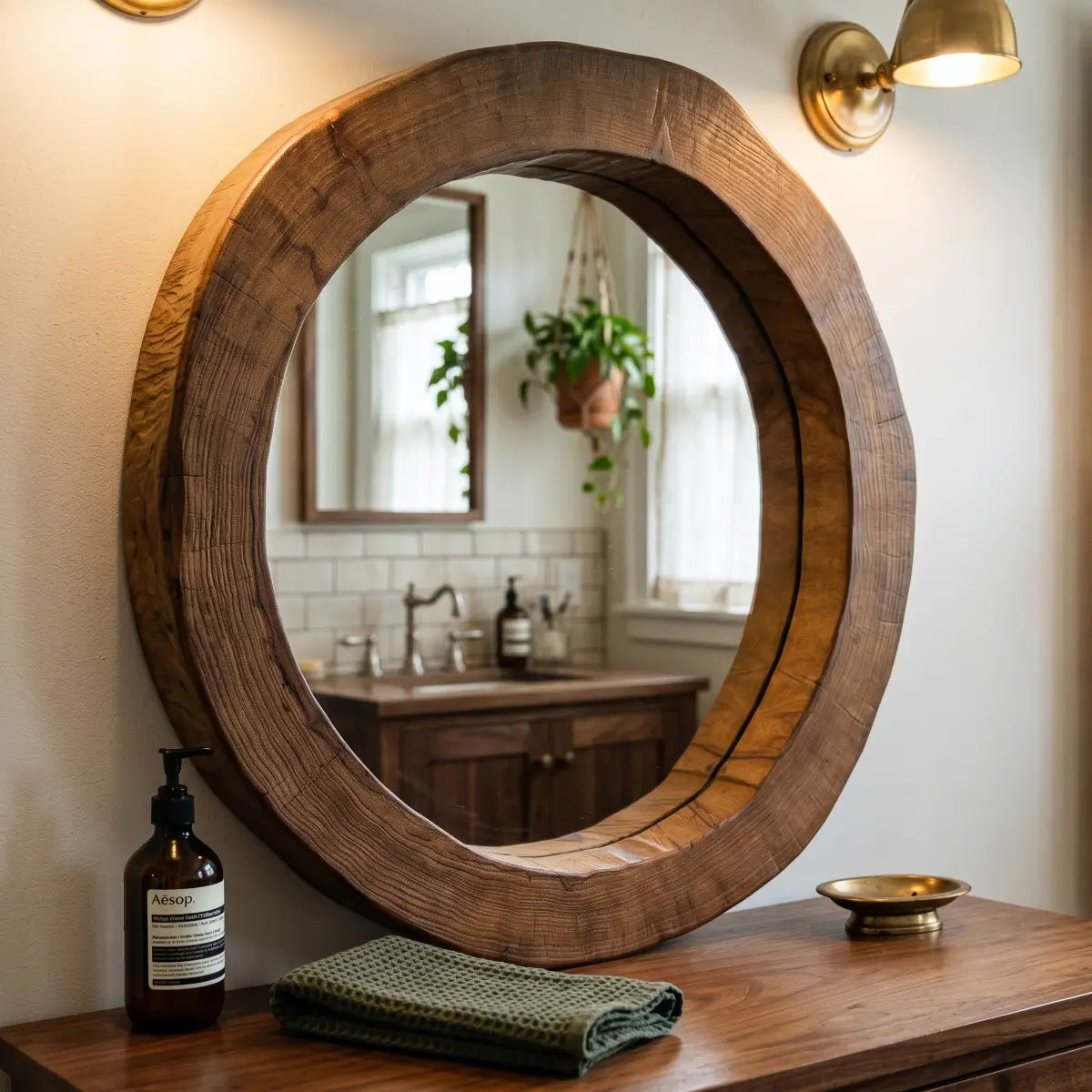 Solid Wood Live Edge Wall Mirror