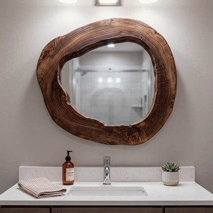 Solid Wood Live Edge Wall Mirror