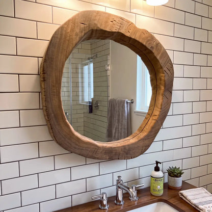 Solid Wood Live Edge Wall Mirror