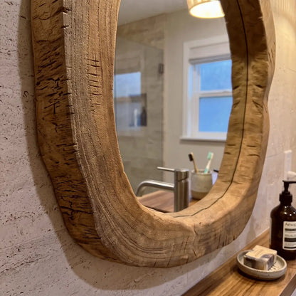 Solid Wood Live Edge Wall Mirror