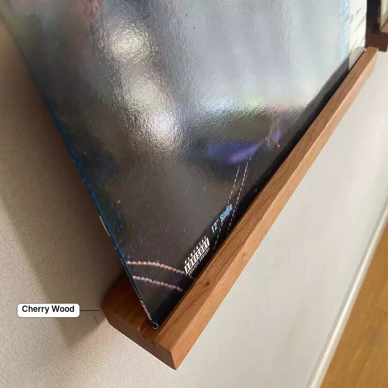 Solid Wood Picture Ledge Shelf for Vinyl Records, Framed Art & Photo Display