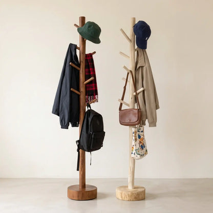 Solid Wood Tree Coat Rack