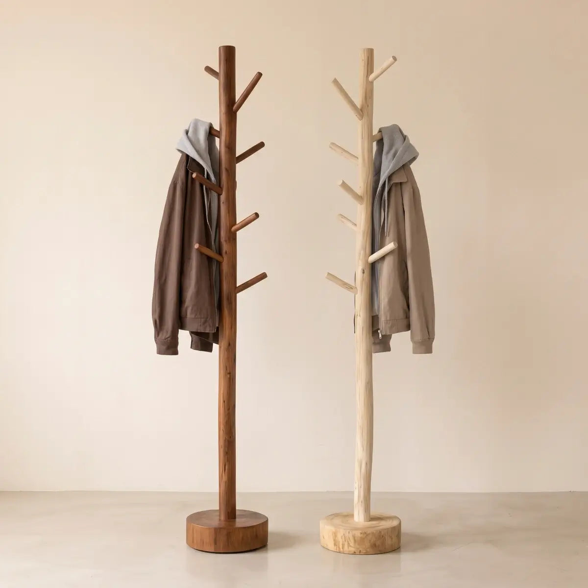 Solid Wood Tree Coat Rack