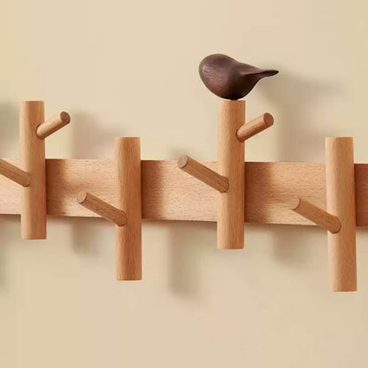 Solid Walnut Bird Wall Hook Rack