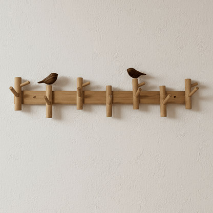 Solid Walnut Bird Wall Hook Rack