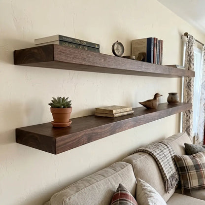 Solid Wood Straight Edge Floating Shelf