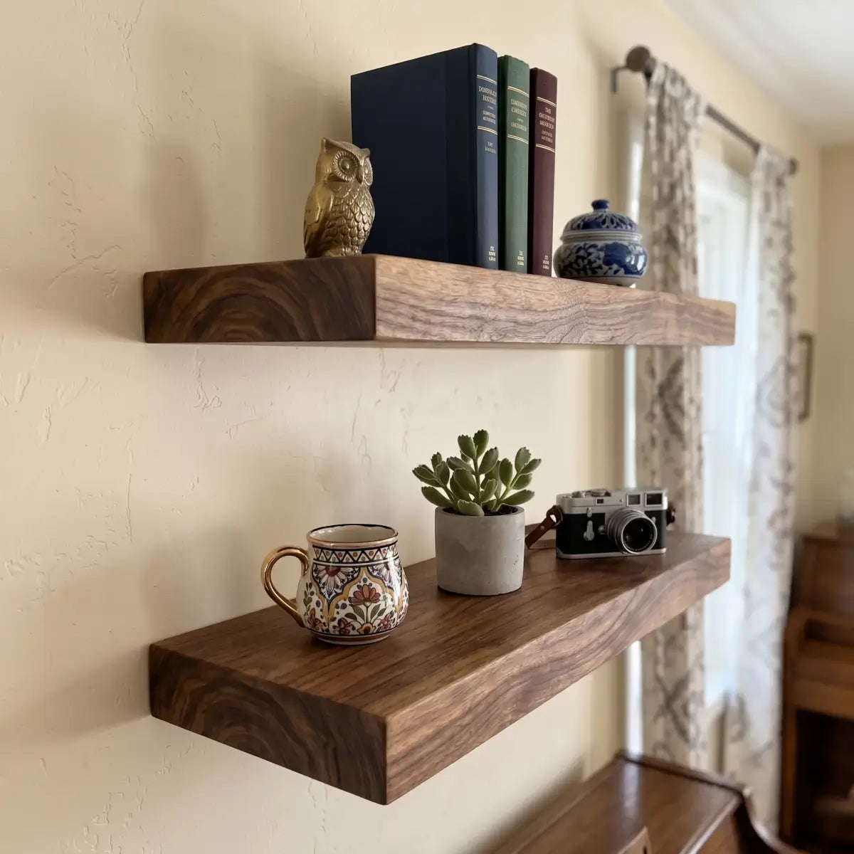 Solid Wood Straight Edge Floating Shelf