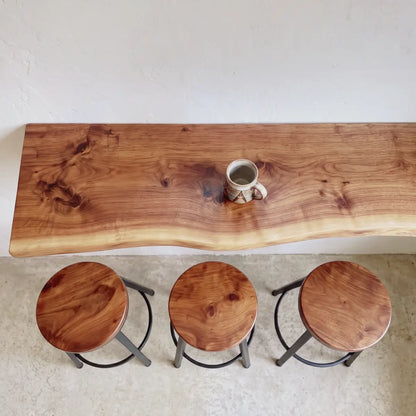 Live Edge Wall-Mounted Folding Table, Solid Wood Floating Desk for Small Spaces