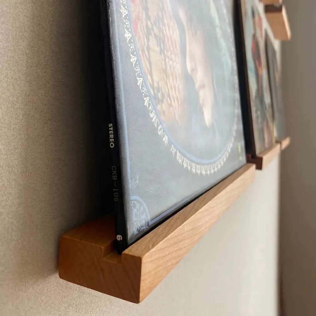 Solid Wood Picture Ledge Shelf for Vinyl Records, Framed Art & Photo Display
