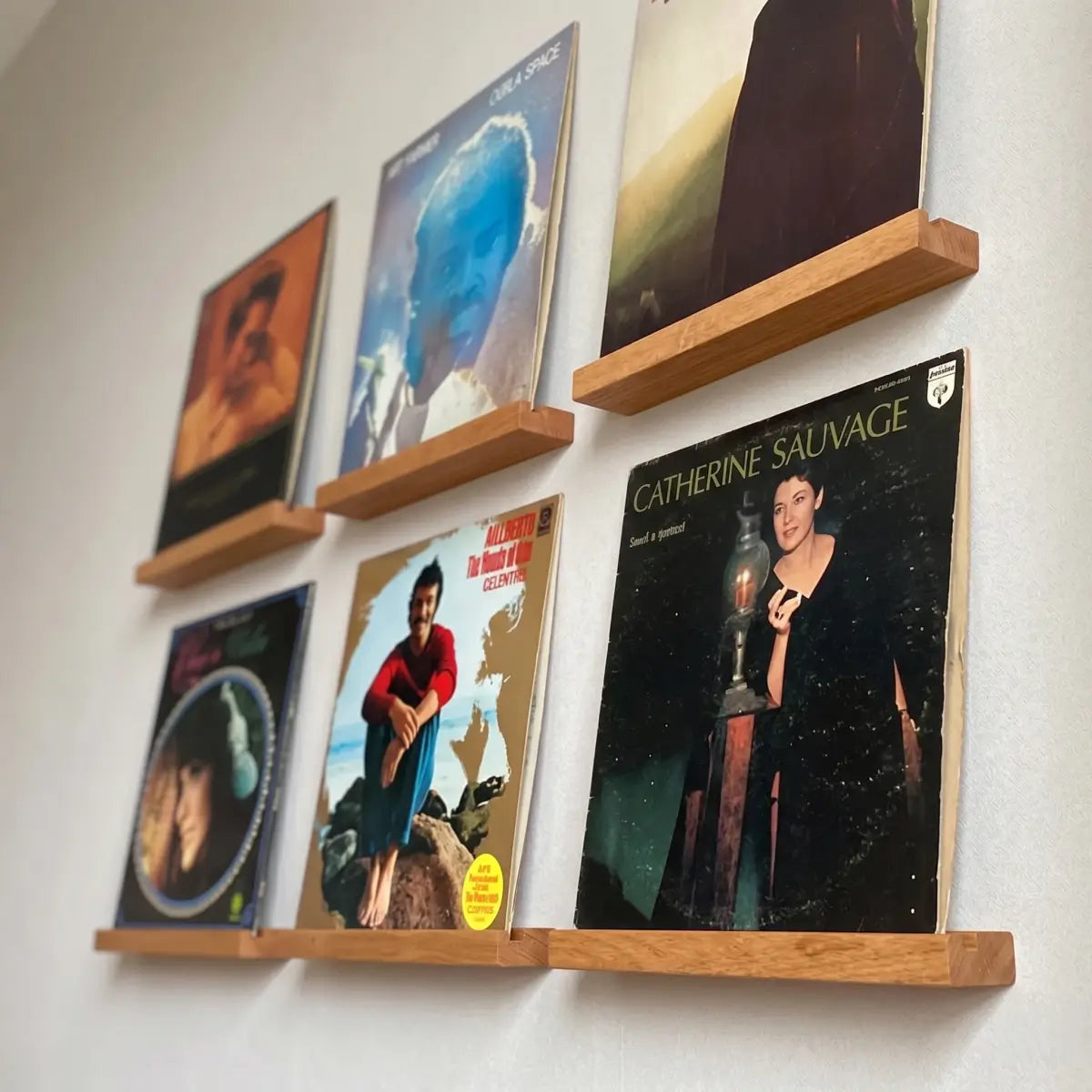 Solid Wood Picture Ledge Shelf for Vinyl Records, Framed Art & Photo Display