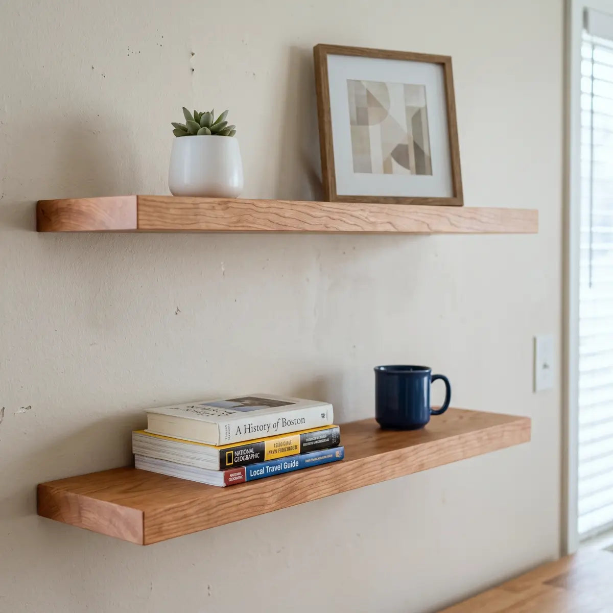 Solid Wood Straight Edge Floating Shelf