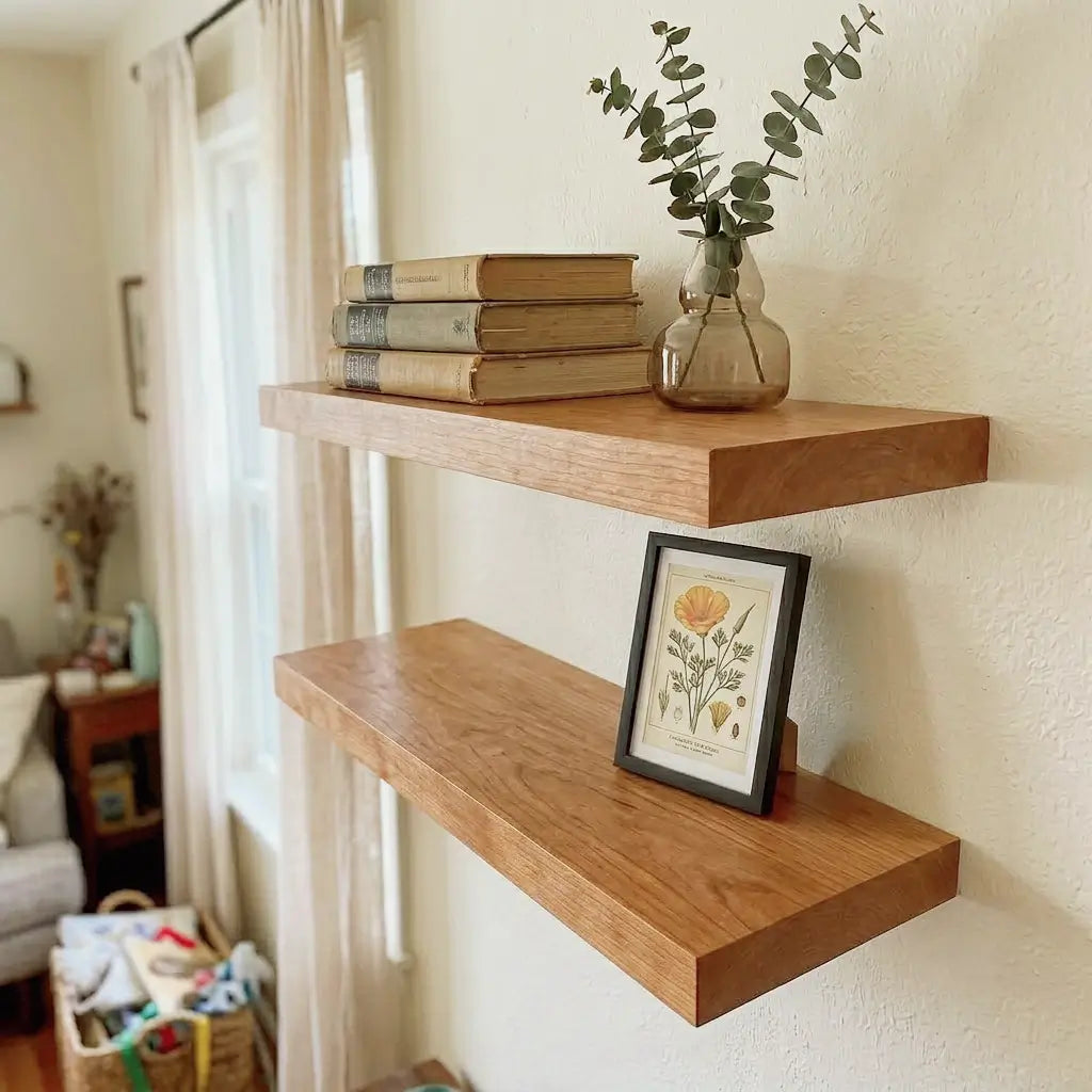 Solid Wood Straight Edge Floating Shelf