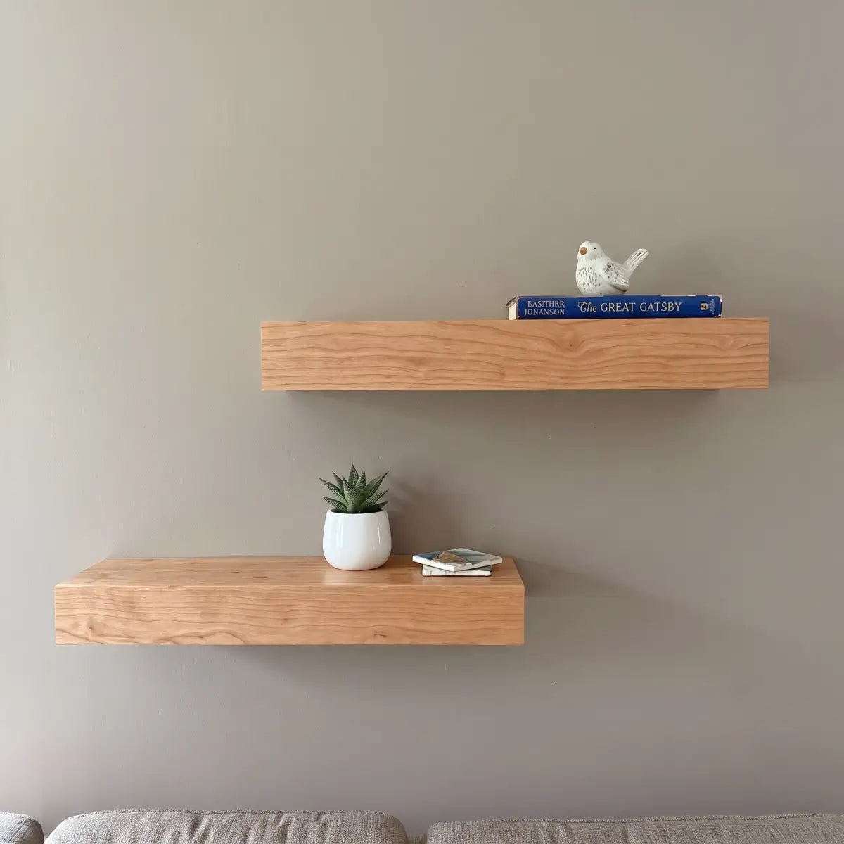 Solid Wood Straight Edge Floating Shelf