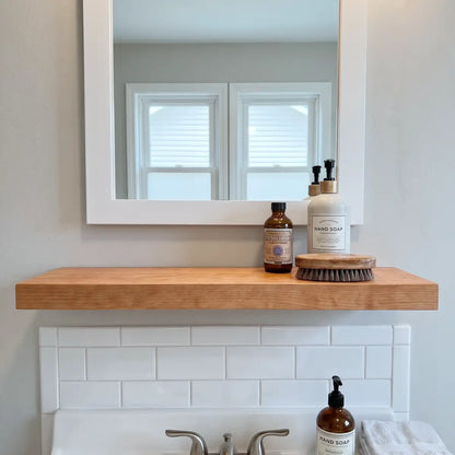 Solid Wood Straight Edge Floating Shelf