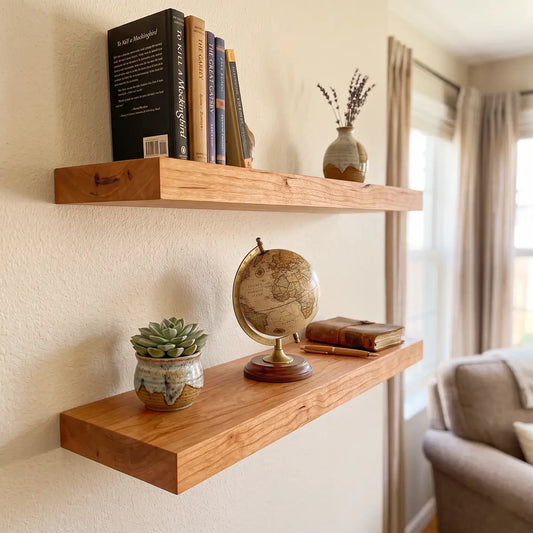 Solid Wood Straight Edge Floating Shelf