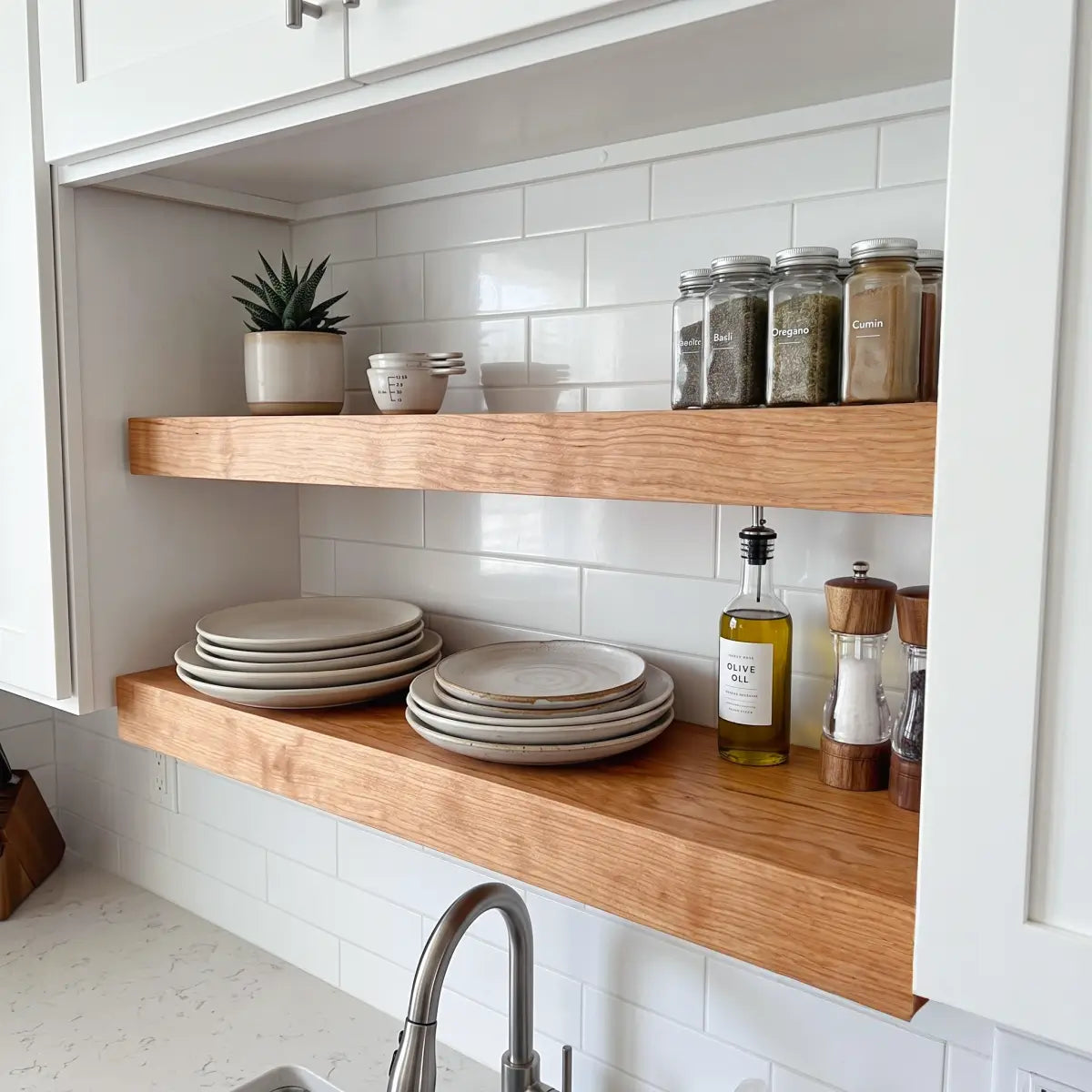 Solid Wood Straight Edge Floating Shelf