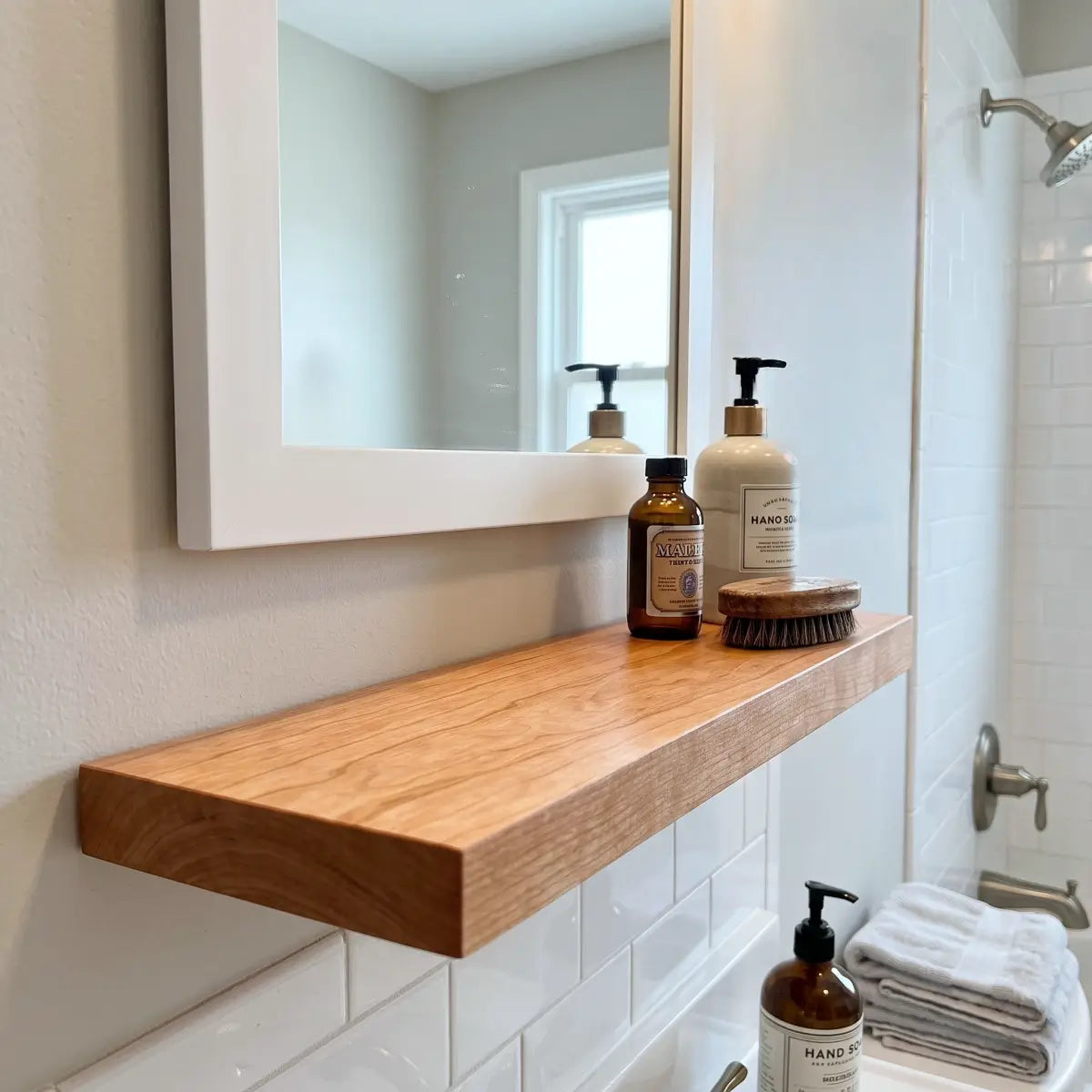 Solid Wood Straight Edge Floating Shelf