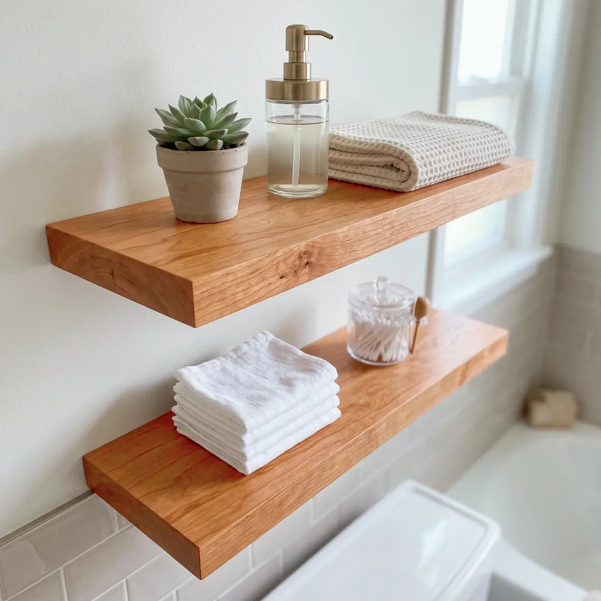 Solid Wood Straight Edge Floating Shelf