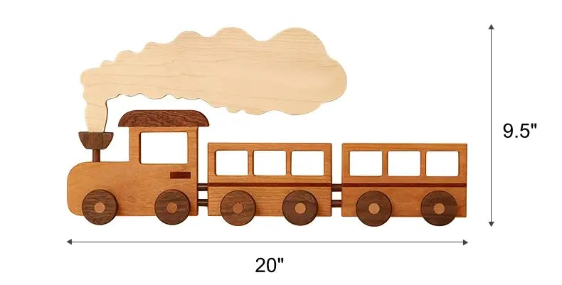 🚂 Solid Wood Train Hook Rack – Wall Mounted Kids Coat Hanger